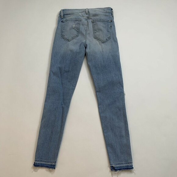 Genetic Los Angeles  Blue Daphne Skinny Jean Size 25 Distressed Raw Hem Women - Picture 2 of 11